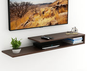 Kunsua Engineering Wood Wall Mount TV Entertainment Unit Set Top Box Stand/TV |Wenge