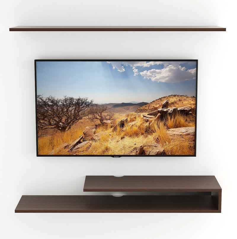 Kunsua Engineering Wood Wall Mount TV Entertainment Unit Set Top Box Stand/TV |Wenge