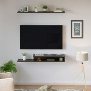 Kunsua Engineering Wood Wall Mount TV Entertainment Unit Set Top Box Stand/TV |Wenge