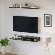 Kunsua Engineering Wood Wall Mount TV Entertainment Unit Set Top Box Stand/TV |Wenge