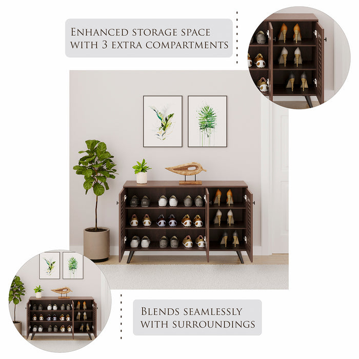 Carlem 3 Doors Shoe Rack Cabinet |Wenge