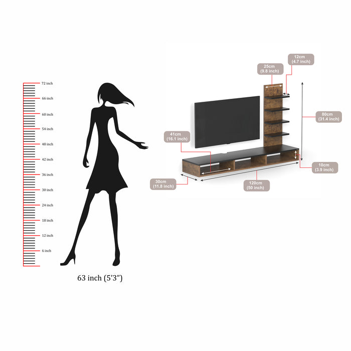 Primax Wild Wood TV Entertainment Wall Unit, ideal for Up to 42"