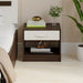 Oliver Bed Side Table with Drawer |Wenge & Frosty