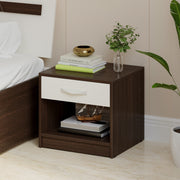 Oliver Bed Side Table with Drawer |Wenge & Frosty