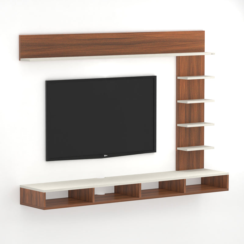 Primax Plus TV Unit Large, Ideal for Up to 50" |Walnut & Frosty White
