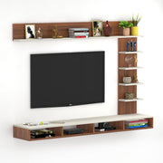 Primax Plus TV Unit Large, Ideal for Up to 50" |Walnut & Frosty White