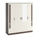 Andrie 4 Door Wardrobe with Mirror & Drawer |Wenge & Frosty White