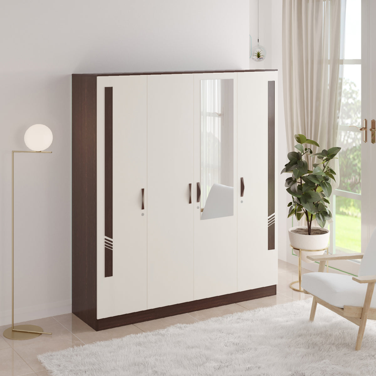 4 door discount wardrobe size
