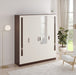 Andrie 4 Door Wardrobe with Mirror & Drawer |Wenge & Frosty White