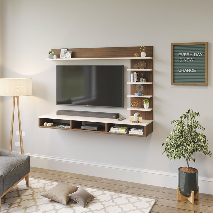 Primax Plus tv Unit Standard, Ideal for Up to 32" |Walnut & Frosty