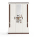 Andrie 3 Door Wardrobe with Mirror and Drawer |Wenge & Frosty White