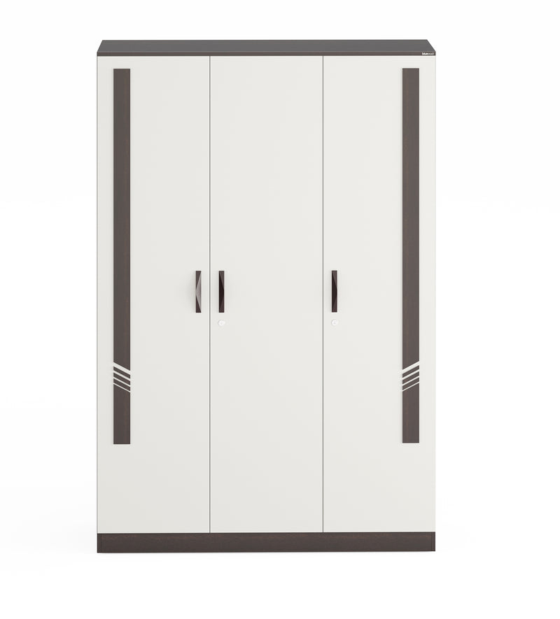 Andrie 3 Door Wardrobe with Drawer |Wenge & Frosty White