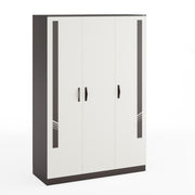 Andrie 3 Door Wardrobe with Drawer |Wenge & Frosty White
