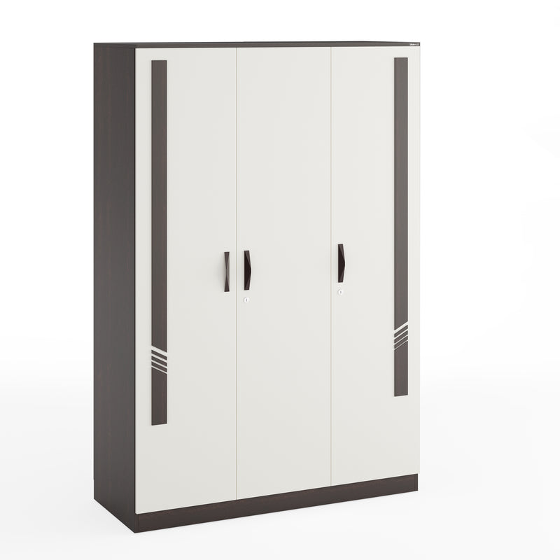 Andrie 3 Door Wardrobe with Drawer |Wenge & Frosty White