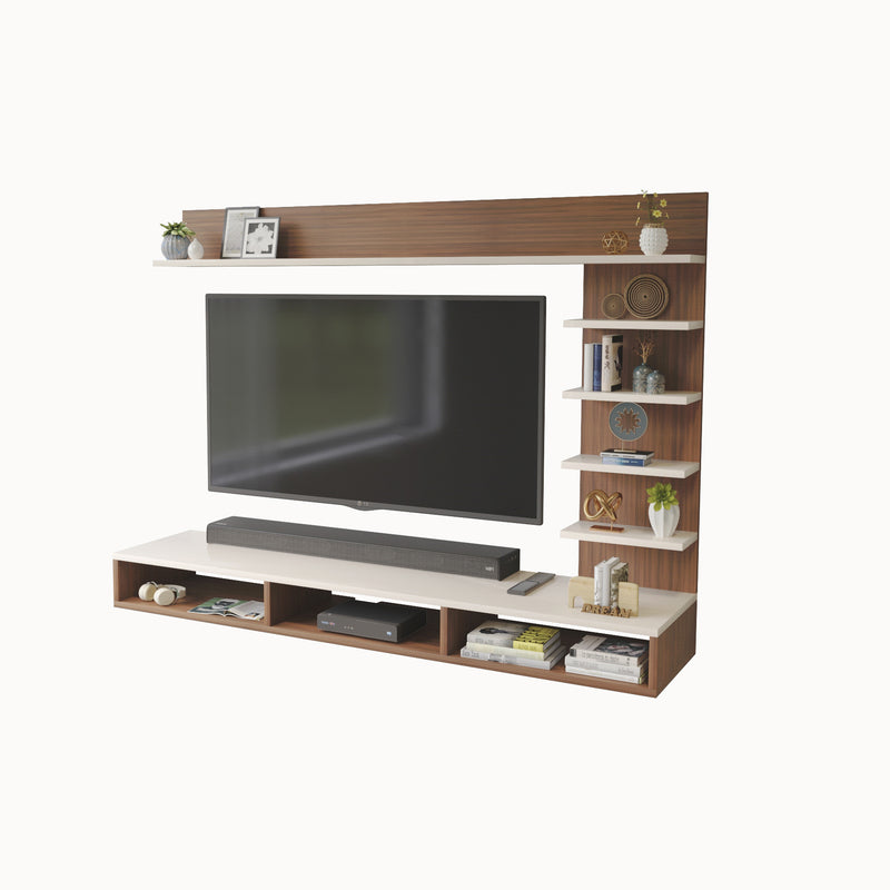 Primax Plus tv Unit Standard, Ideal for Up to 32" |Walnut & Frosty
