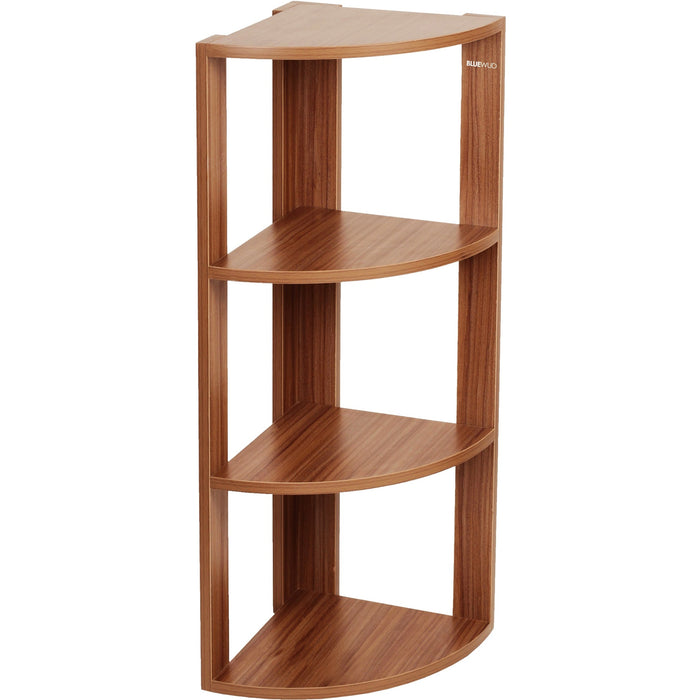 Bluewud Alba Floor Standing Corner Shelf  |Walnut