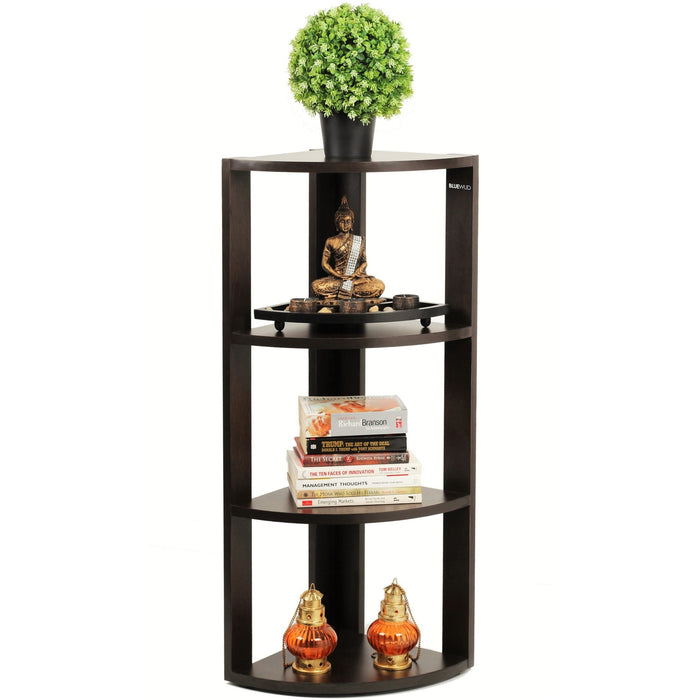 Bluewud Alba Floor Standing Corner Shelf  |Wenge