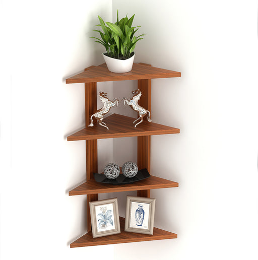 Braine Corner Shelf (4 Shelf) |Walnut