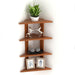 Braine Corner Shelf (4 Shelf) |Walnut