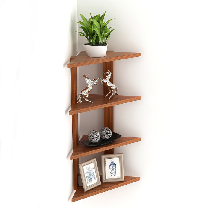 Braine Corner Shelf (4 Shelf) |Walnut