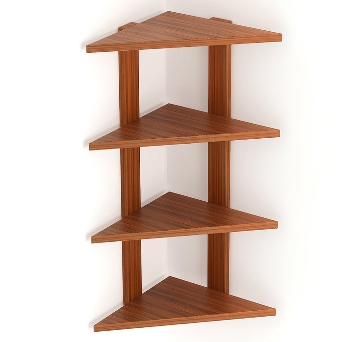 Braine Corner Shelf (4 Shelf) |Walnut