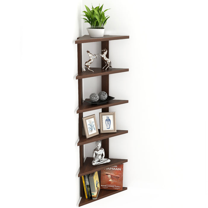 Braine Wooden Wall-Mount Corner Shelf