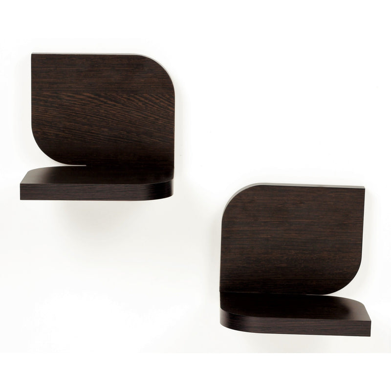 Feuille Wall Shelf  (Wenge, Set of 2) - Bluewud