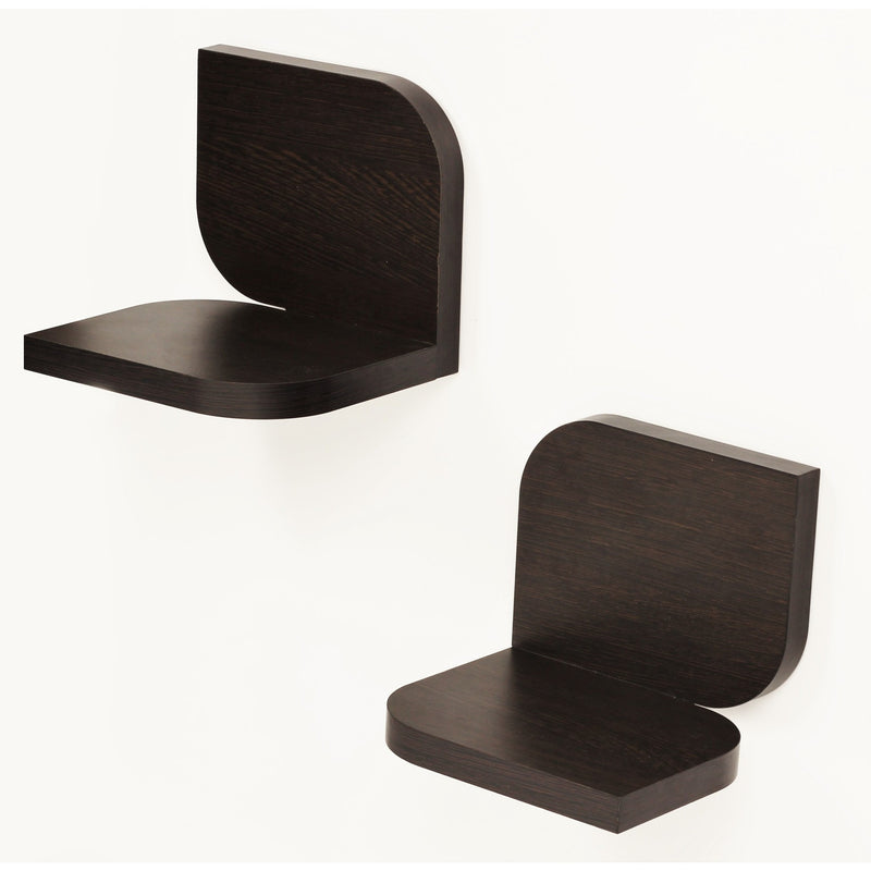 Feuille Wall Shelf  (Wenge, Set of 2) - Bluewud