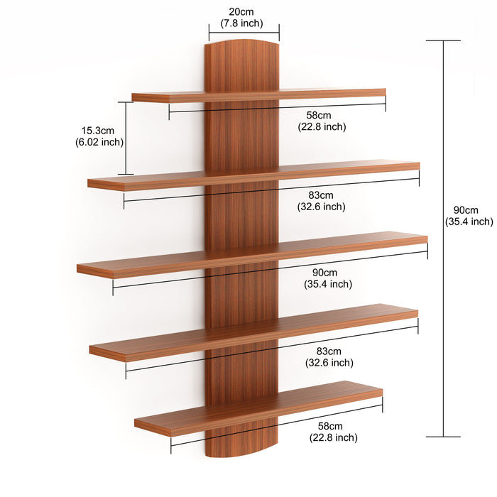 Caselle Display Shelf (5 Shelves) |Walnut