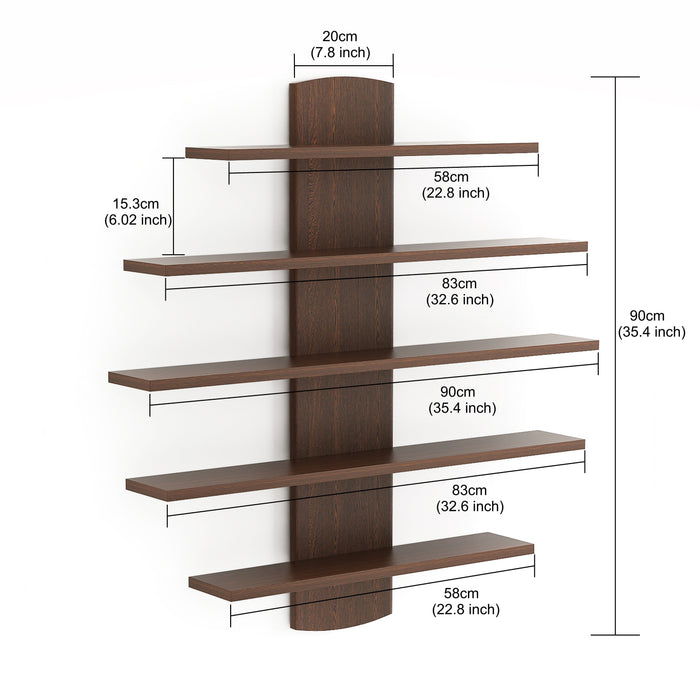 Caselle Display Shelf (5 Shelves) |Wenge