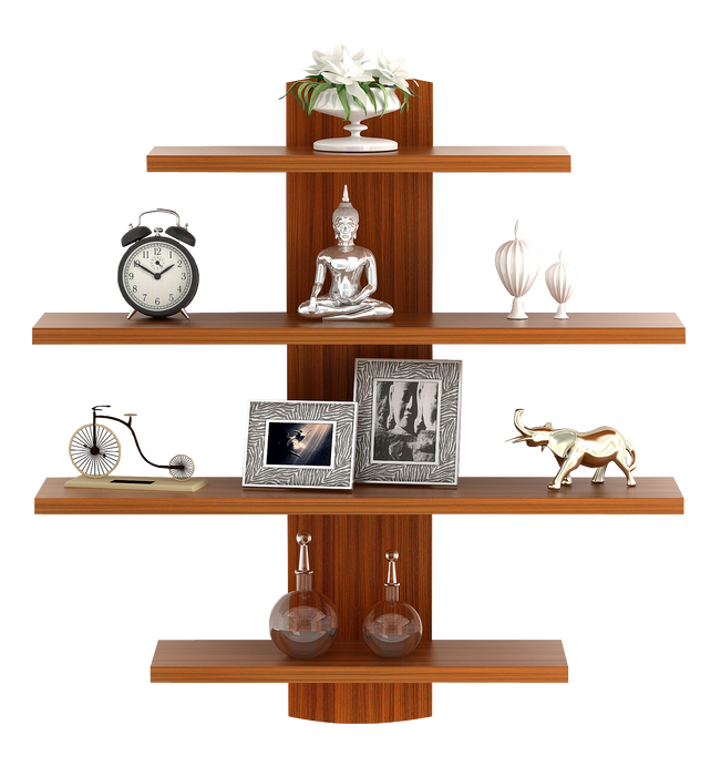 Caselle Wall Shelf 4 shelves |Walnut