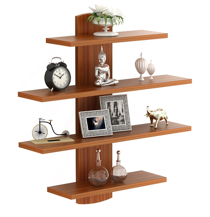 Caselle Wall Shelf 4 shelves |Walnut