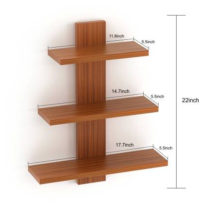 Phelix Wall Shelf & Display Rack (Large) |Walnut