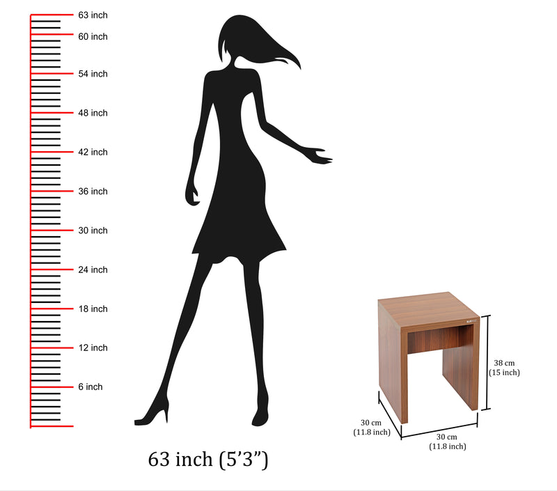 Tyler Sitting Stool Table for Living Room (Walnut) Big