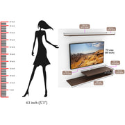 Kunsua Engineering Wood Wall Mount TV Entertainment Unit Set Top Box Stand/TV |Wenge