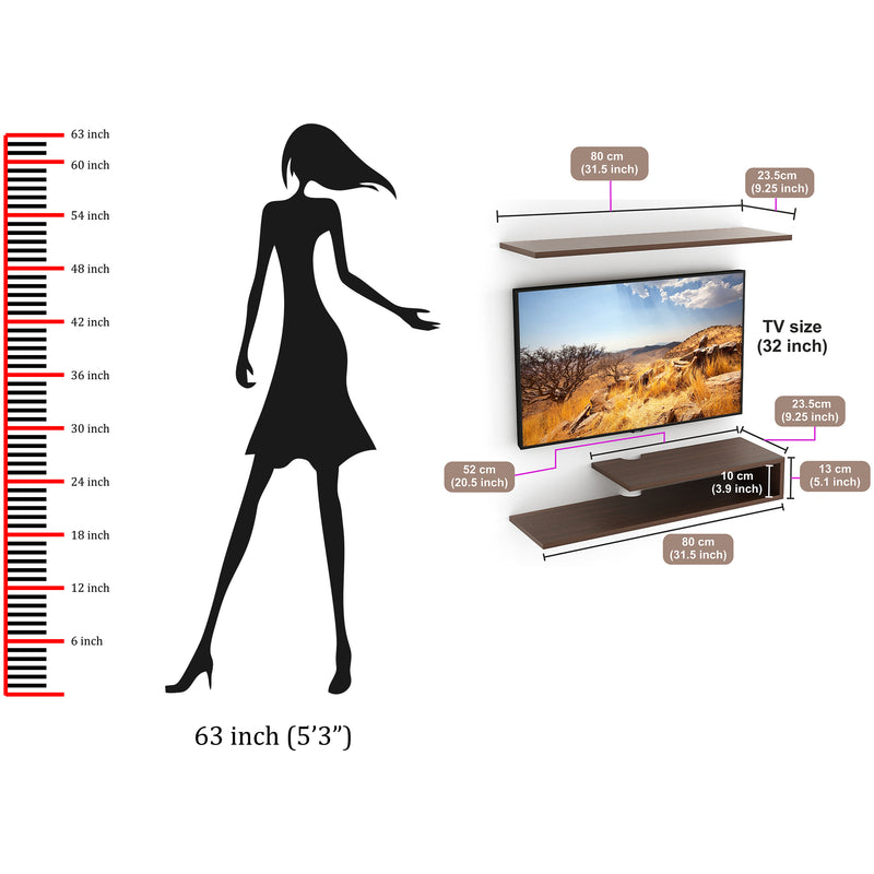 Kunsua TV Unit,Ideal for Up to 32"