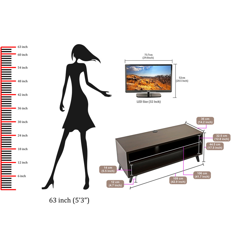 Leo TV Unit (Wenge, Ideal for Up to 42")