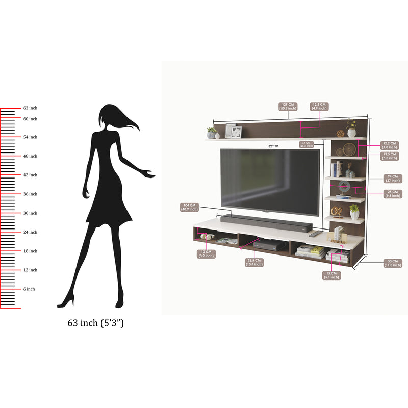 Primax Plus tv Unit Standard, Ideal for Up to 32" |Wenge & Frosty