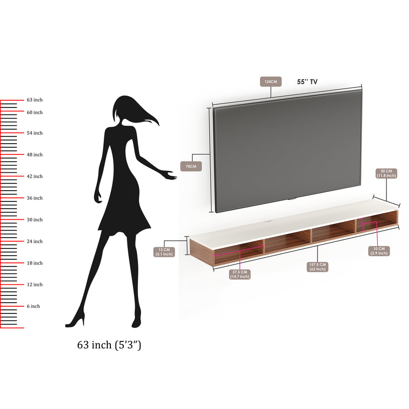 Primax Solo TV Unit, Ideal for Up to 60" |Walnut