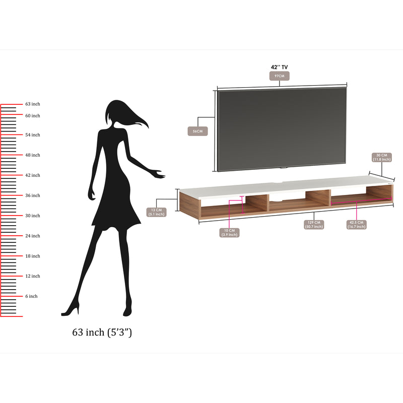 Primax Solo TV Unit, Ideal for Up to 50" |Walnut