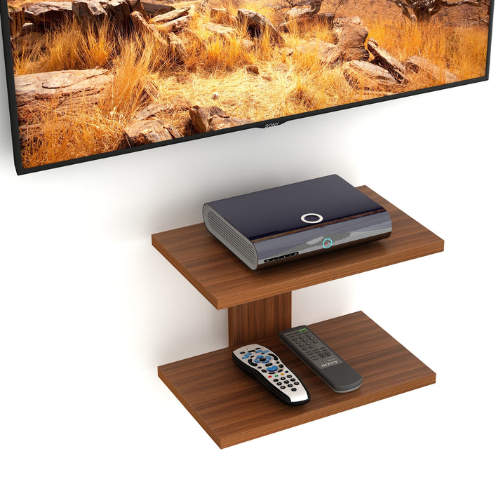 Stellar Plus Tv Wall Unit, Set Top Box Stand Wenge (Up to 32") |Walnut