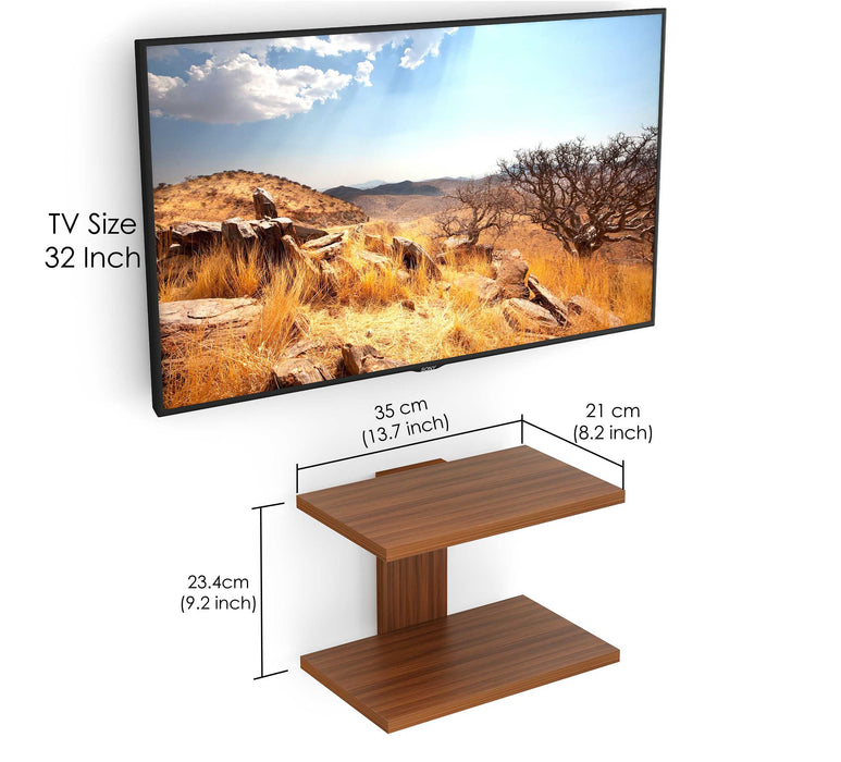 Stellar Plus Tv Wall Unit, Set Top Box Stand Wenge (Up to 32") |Walnut