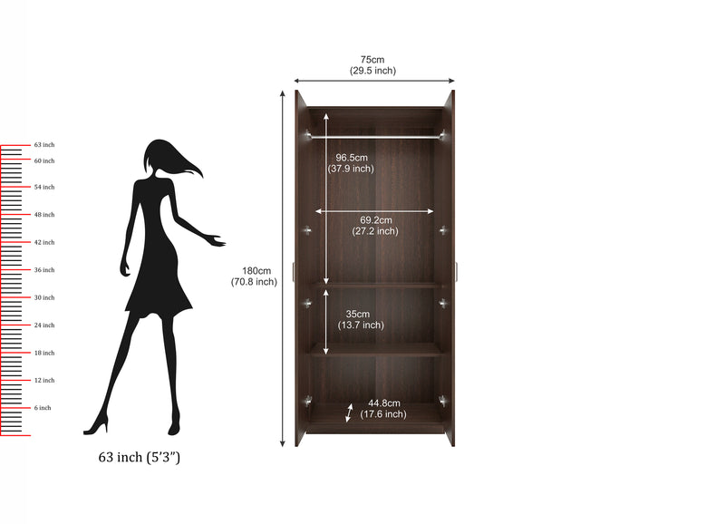 Maltein 2 Door Wardrobe Without Mirror