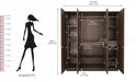 Bluewud Andrie Engineered Wood 4 Door Wardrobe With Drawer (Wenge)