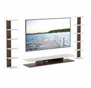 Bluewud Estoye Engineered Wood Wall Mount TV Entertainment Unit (Wenge & White - Large) 