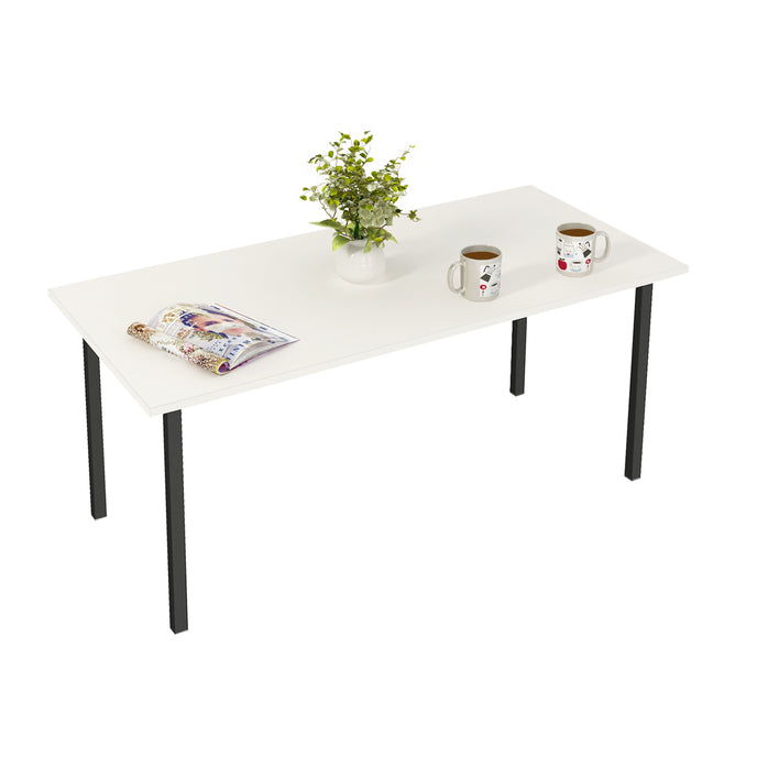 Bluewud Gustowe Engineered Wood Coffee / Center Table (Frosty White, Rectangular)