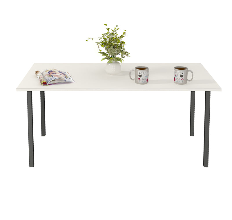Bluewud Gustowe Engineered Wood Coffee / Center Table (Frosty White, Rectangular)