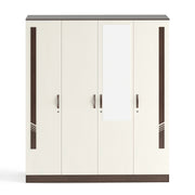 Andrie 4 Door Wardrobe with Mirror & Drawer |Wenge & Frosty White