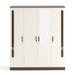 Andrie 4 Door Wardrobe with Mirror & Drawer |Wenge & Frosty White