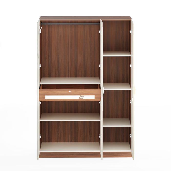 Andrie Engineered Wood 3 Door Wardrobe with Drawer